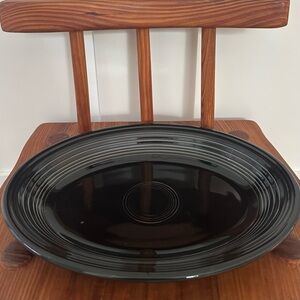 Vintage Fiesta Black Oval Platter Plate Homer Laughlin Fiestaware